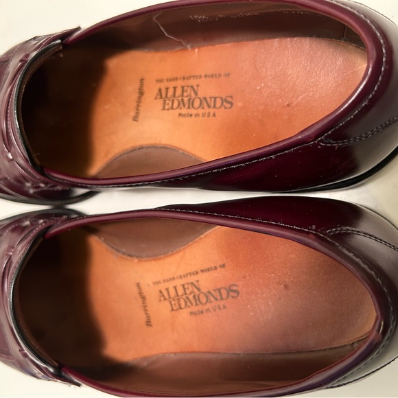 Allen Edmonds Barrington Oxblood Leather Loafers Size 10 1/2 D - Picture 7 of 13